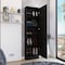 Tuhome Leto Xl Shoe Rack, Mirror, Five Interior Shelves, Single Door Cabinet, Black ZLW6728 - alternate 2